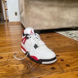 Jordan Retro 4 in White, Red, and Black